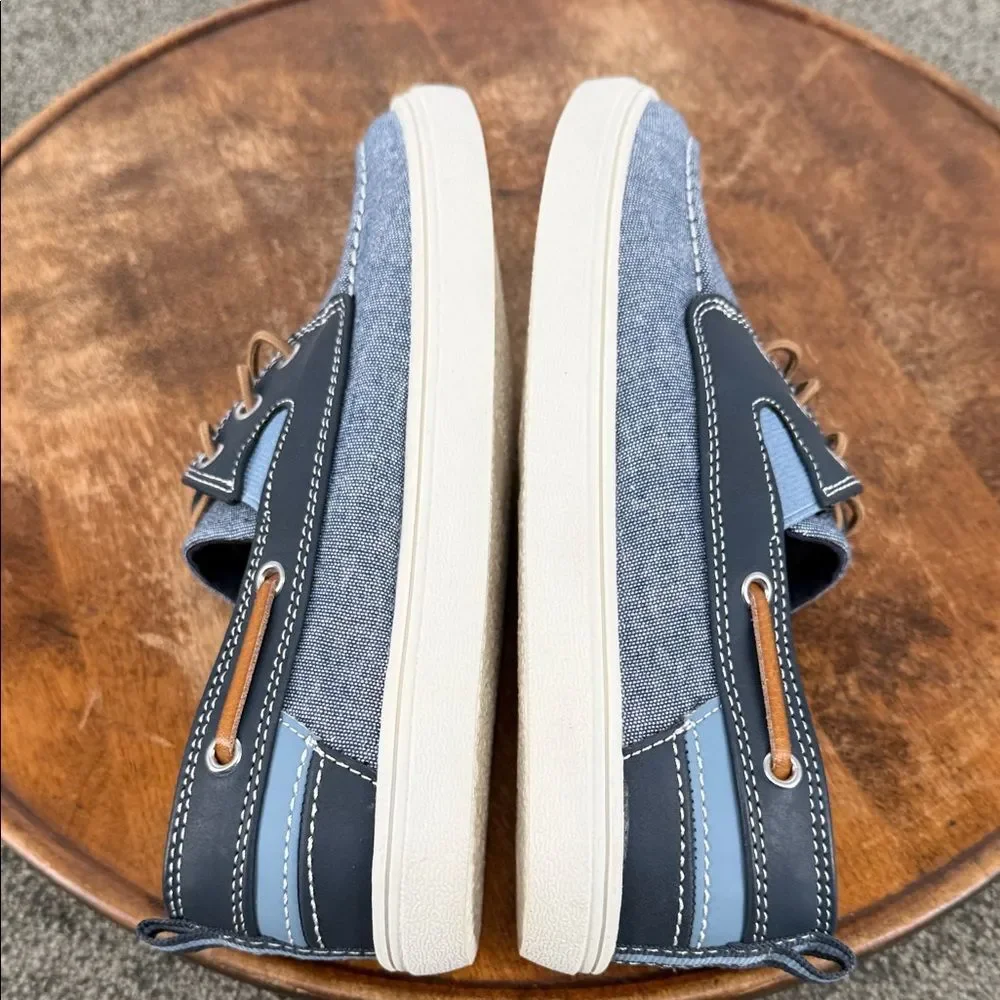 Children's Place Shoes Boys 4 Blue Canvas Boat Shoes Moccasin Loafers Dress